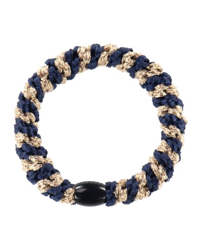BonDep - Knekki haarelastiek Navy-Beige Glitter BonDep - Knekki haarelastiek Navy-Beige Glitter