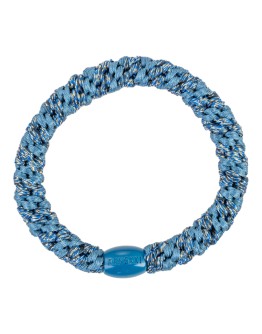 BonDep - Knekki haarelastiek Dusty blue-navy glitter stripe