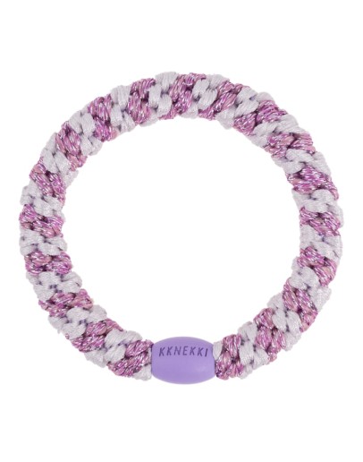 BonDep - Knekki haarelastiek Lavender pink glitter stripe