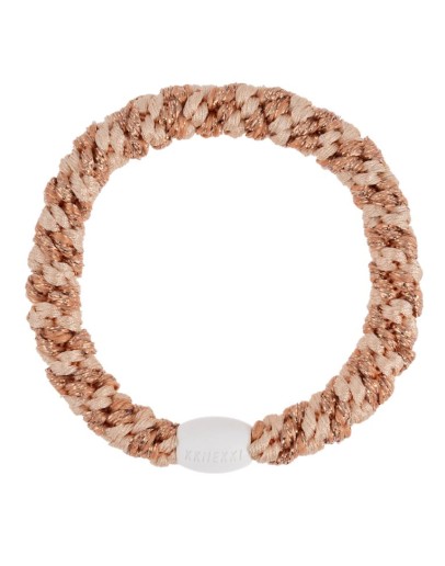 BonDep - Knekki haarelastiek Rosegold glitter powder stripe