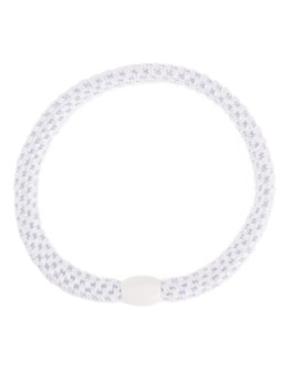BonDep - Knekki haarelastiek Slim White glitter