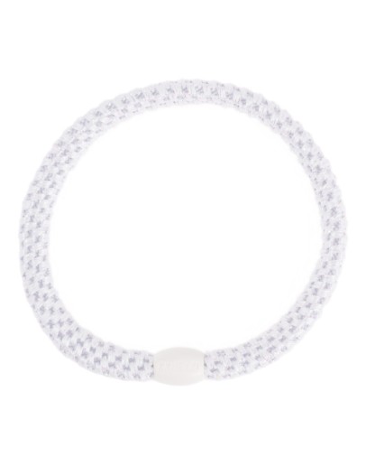 BonDep - Knekki haarelastiek Slim White glitter