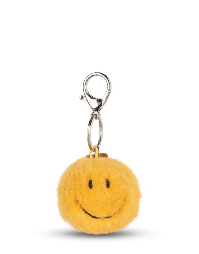 BON TON TOYS - Smiley Keychain ECO Fuzzy Yellow - 5,5 cm
