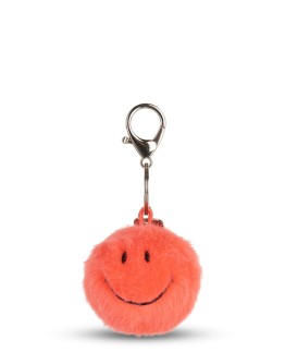 BON TON TOYS - Smiley Keychain ECO Fuzzy Bright coral - 5,5 cm