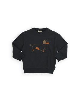 CARLIJN Q - Dachshund - Sweater with embroidery - Black