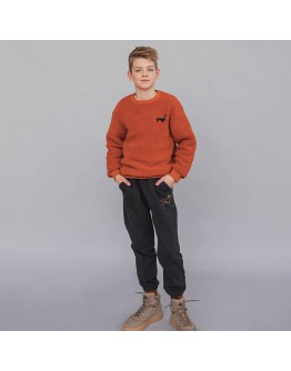 CARLIJN Q - Dachshund - Sweater with embroidery - Brown