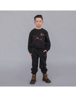 CARLIJN Q - Dachshund - Sweater with embroidery - Black