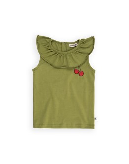 CARLIJN Q - Cherry - Collar tanktop with embroidery