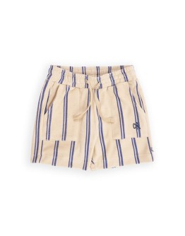 CARLIJN Q - Stripes bleu - Short loosefit with embroidery