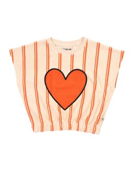 CARLIJN Q - Stripes flame - Top no sleeves with print