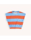 CARLIJN Q - Stripes Red/Blue - Top No Sleeve With Embroidery