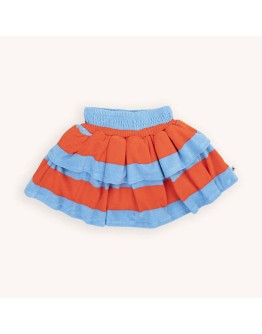 CARLIJN Q - Stripes Red/Blue - Ruffled skirt