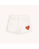 CARLIJN Q - White denim - shorts with embroidery