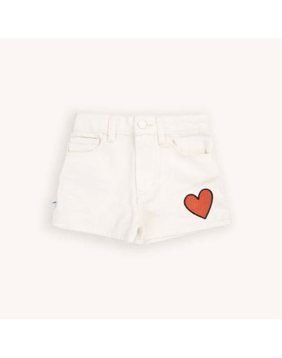 CARLIJN Q - White denim - shorts with embroidery
