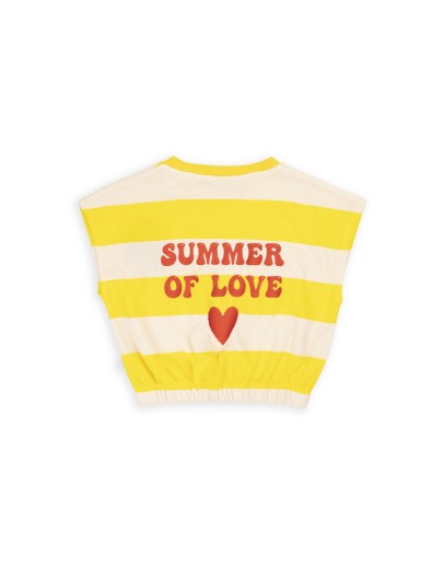 CARLIJN Q - Stripes yellow - Balloon top with embroidery