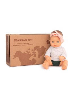 MINILAND - Baby pop meisje Europees inclusief kleertjes - 32 cm