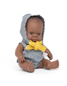 MINILAND - PAOLA REINA - Baby pop Afrikaanse jongen inclusief kleertjes (21 cm)