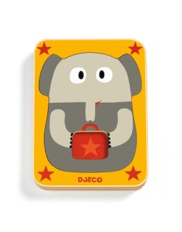 DJECO - Puzzel hout drie lagen Leo & Co - 1 jr+