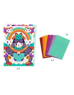 DJECO - Glitter mozaiek Kokeshi - 5jr+