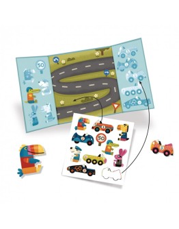 DJECO - Creëeren met stickers - Auto's - 18 mnd+