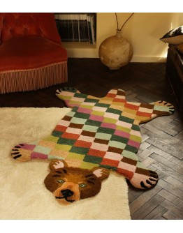 DOING GOODS - Vloerkleed Groot - Archie Geruite Beer 