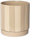 EJA - Bloempot met onderbord - Stripes Beige 15 cm
