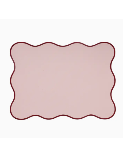 OPJET - Placemat Juliette - Roze met rode rand 