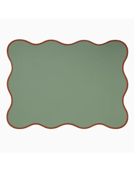 OPJET - Placemat Juliette - Groen met rode rand 