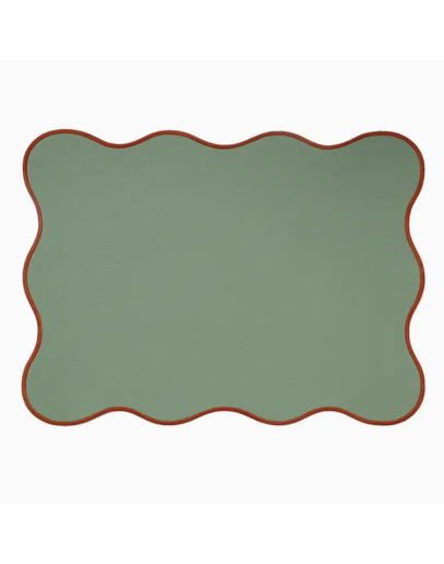 OPJET - Placemat Juliette - Groen met rode rand 