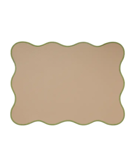 OPJET - Placemat Juliette - Beige met groene rand 
