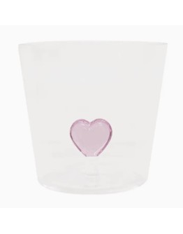 OPJET - Glas met 3D hart roze