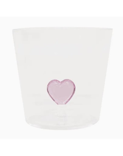 OPJET - Glas met 3D hart roze