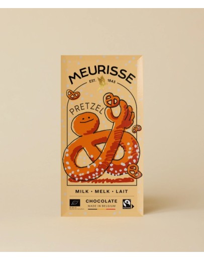 MEURISSE - Biologische Melkchocolade met Pretzels (100g) MEURISSE - Biologische Melkchocolade met Pretzels (100g)