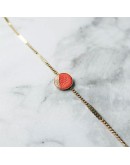 ATELIER MAÏ MARTIN - Armband rond leer - Koraal