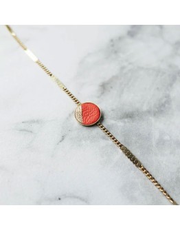 ATELIER MAÏ MARTIN - Armband rond leer - Koraal
