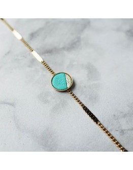 ATELIER MAÏ MARTIN - Armband rond leer - Mint