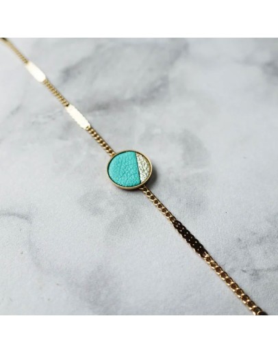 ATELIER MAÏ MARTIN - Armband rond leer - Mint