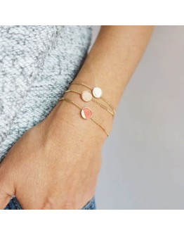 ATELIER MAÏ MARTIN - Armband rond leer - Koraal