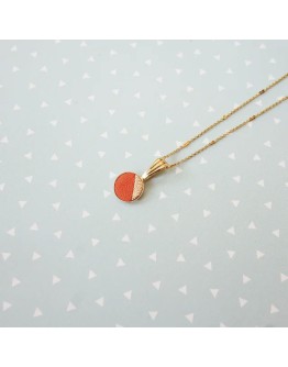 ATELIER MAÏ MARTIN - Ketting rond leer - Koraal