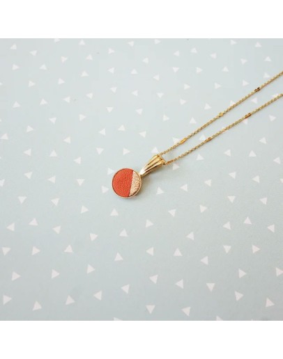 ATELIER MAÏ MARTIN - Ketting rond leer - Koraal
