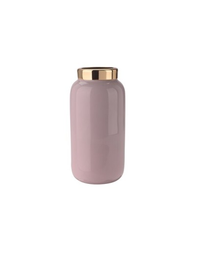 GIFTCOMPANY - Saigon Vase with metal ring - Mini 9,5cm - Pastel lilac/gold