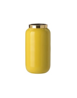 GIFTCOMPANY - Saigon Vase with metal ring - XXS 12cm - Yellow/gold