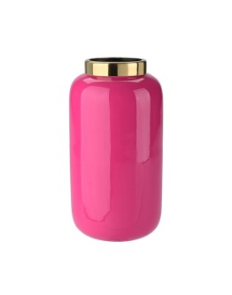 GIFTCOMPANY - Saigon Vase with metal ring - XS 18cm - Pink/gold