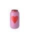 GIFTCOMPANY - Saigon Vase with metal ring - XXS 12cm - Heart - Pink lavender/red