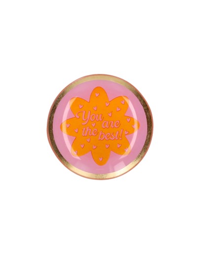 GIFTCOMPANY - Love plate -You are the best, round, pink