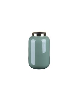 GIFTCOMPANY - Saigon Vase with metal ring - XS 18cm - Mantis green/gold