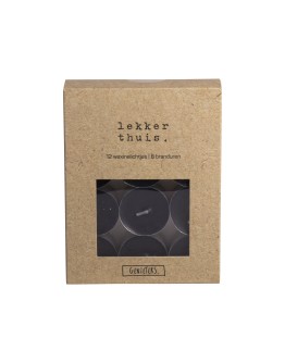 GUSTA - Theelichten - set/12 zwart