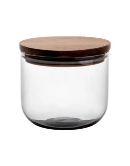 GUSTA - Glazen voorraadpot 500 ml grijs