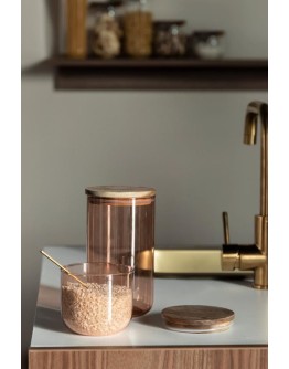 GUSTA - Glazen voorraadpot 1000 ml oranje