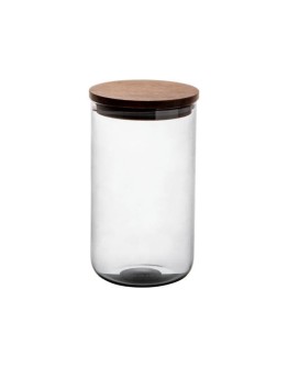 GUSTA - Glazen voorraadpot 1000 ml grijs